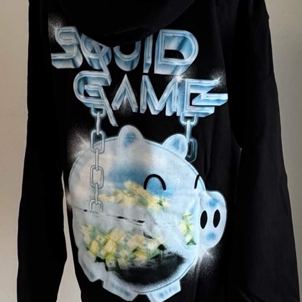 NWT - SQUID GAME - Black Squid Game Hoodie, men’s, size small - Picture 5 of 13